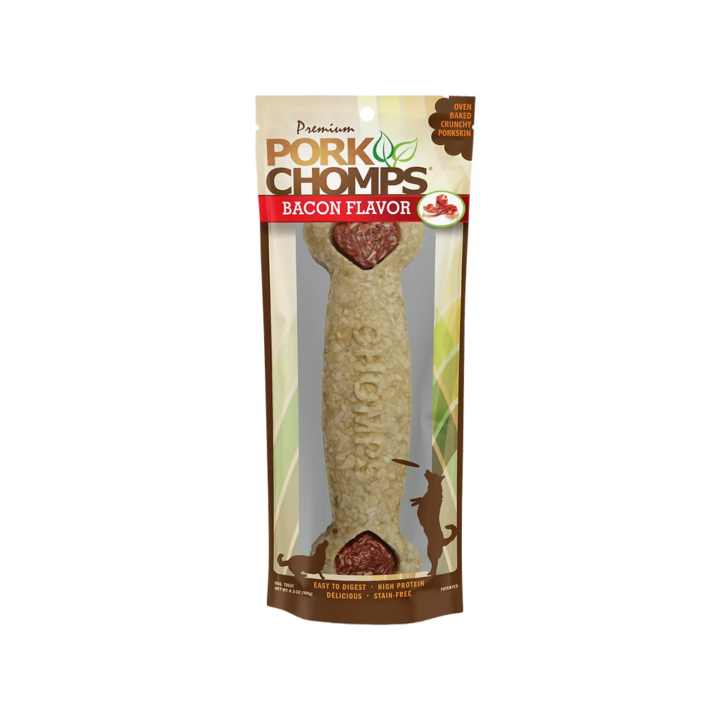 Pork Chomps 7-8" Bacon Flavor Crunchy Bone - 1 Count