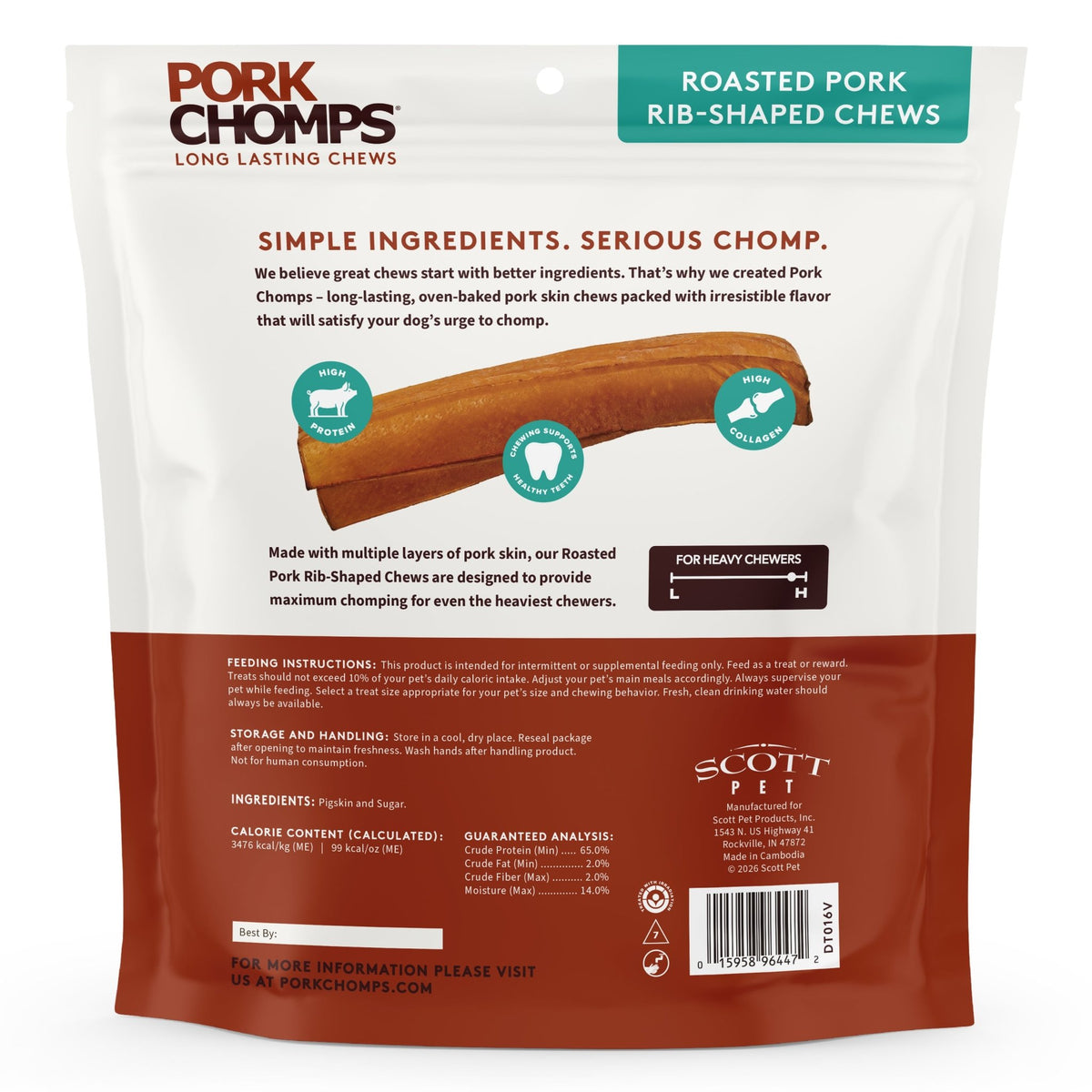 Pork Chomps - 7" Roasted Ribz - 10 Count