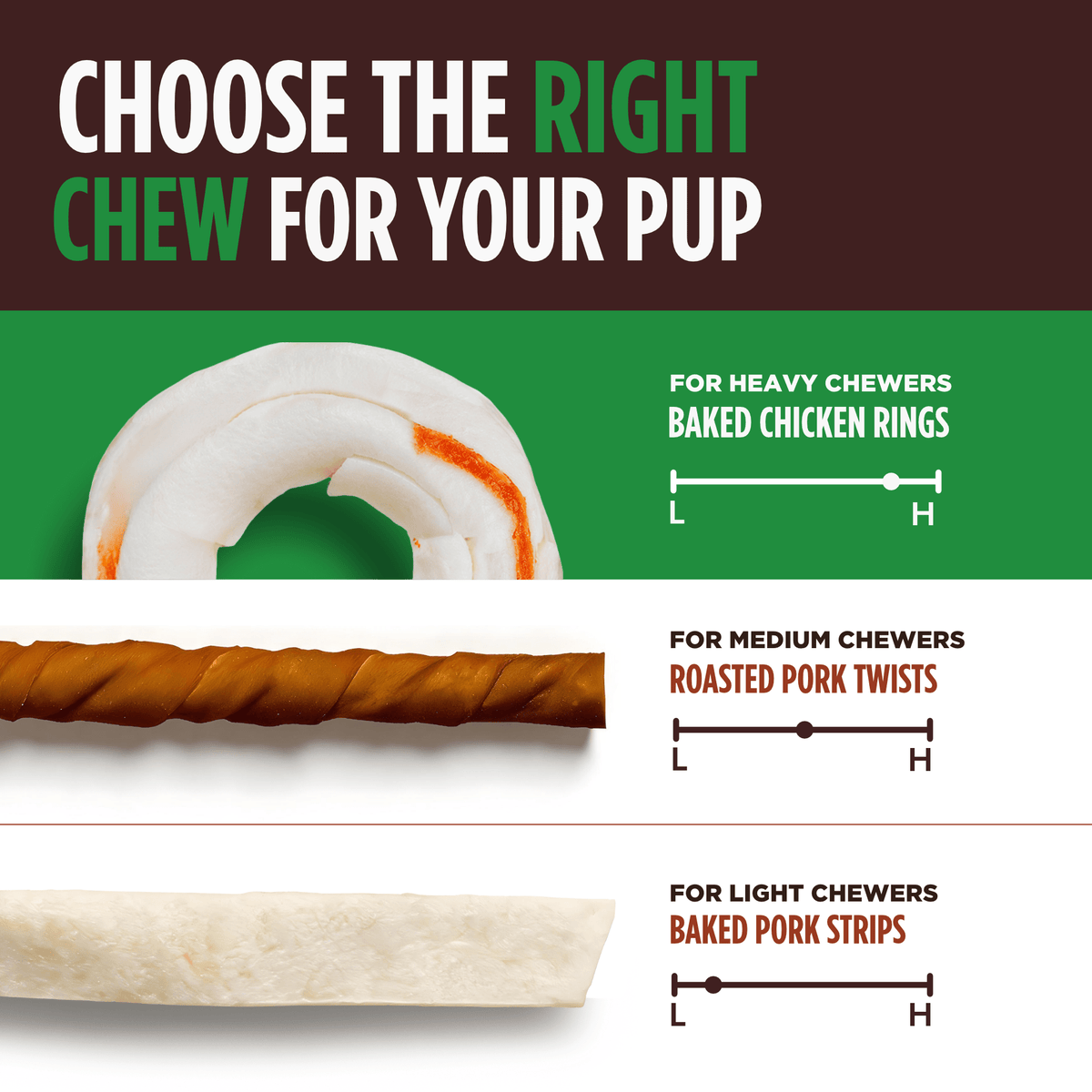 Pork Chomps - 2.5" Pressed Rings with Real Chicken - 8 Count