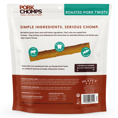 Pork Chomps - Roasted Pork Twists - 15 Count