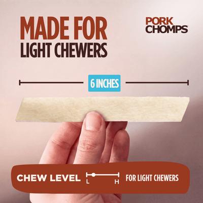 Pork Chomps - 4" Baked Pork Strips - 10 ounces