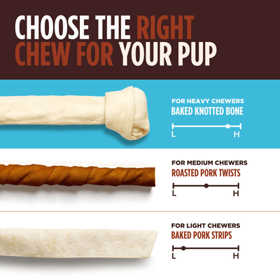 Pork Chomps - 20" Baked Knot - 1 Count for Heavy Chewers