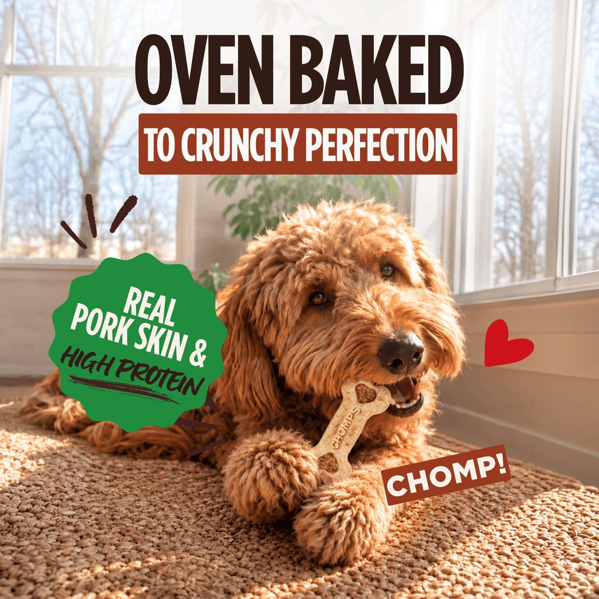 Pork Chomps - 4" Assorted Bacon & Chicken Flavor Crunchy Bone 