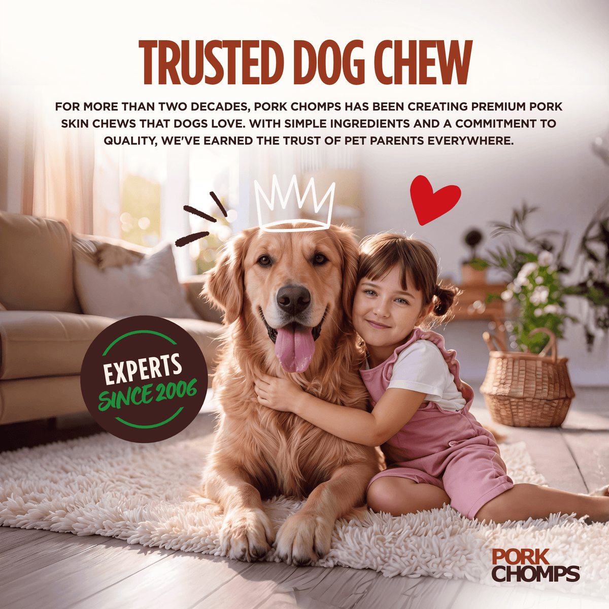 Pork Chomps - 4" Assorted Bacon & Chicken Flavor Crunchy Bone - 12 Count