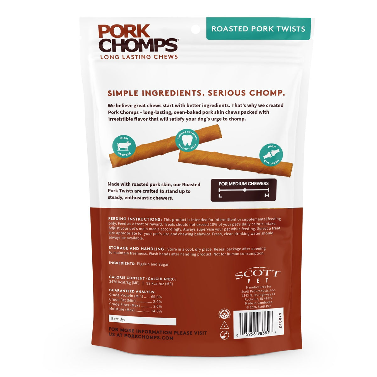 Pork Chomps - Roasted Twists - 4 Count