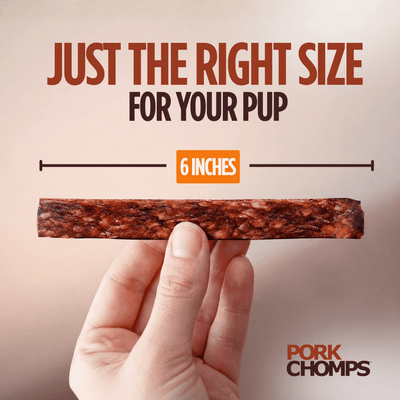 Pork Chomps - 6" Assorted Natural, Beef and Chicken Flavor Crunchy Strips - 50 Count